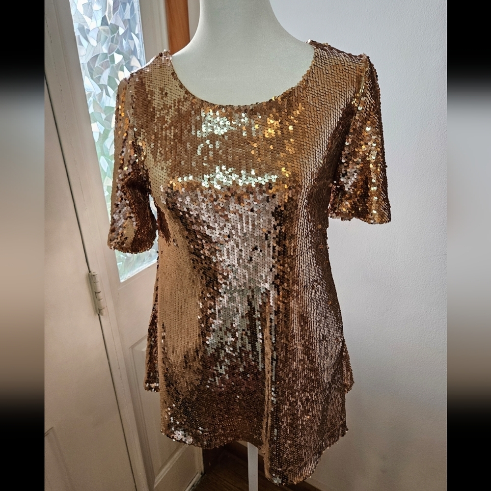 Rose Gold Altar'd State Sequin Top.